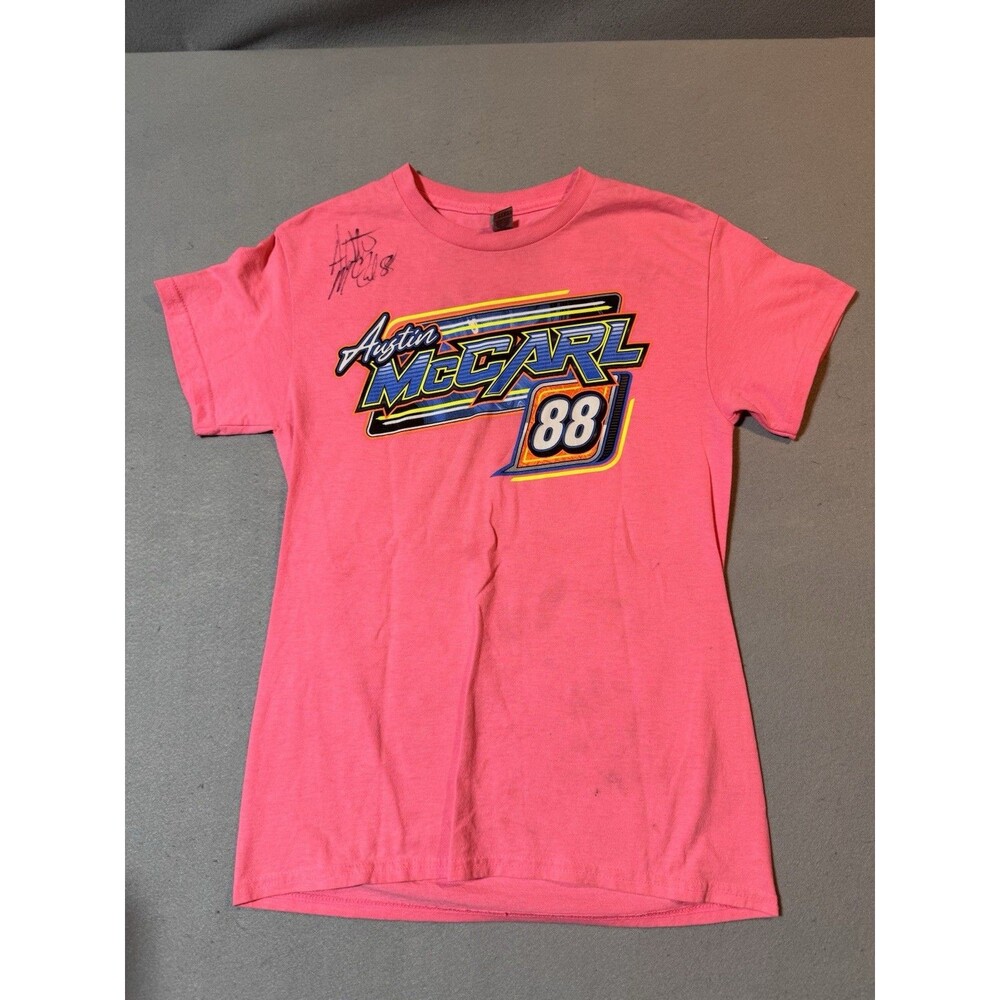 Austin McCarl #88 Racing T-Shirt Double Autographed Altoona Iowa “The Big Unit”